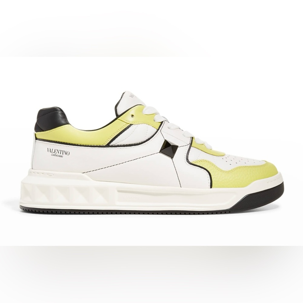 Valentino White and Lime Sneakers